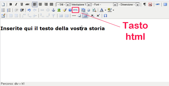 Dimostrazione tasto html