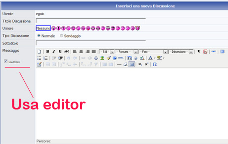 Dimostrazione usa editor